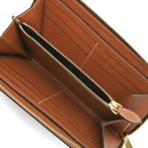 Burberry Briar Elmore Wallet Beige Long Check Brown